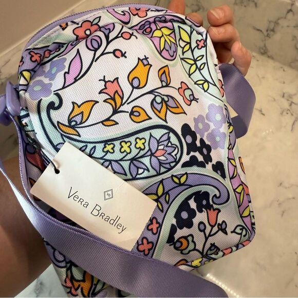 Vera Bradley Maddalena Paisley Floral Crossbody Bag RFID nwt - Lavender - Picture 5 of 9